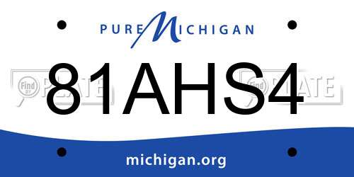 81AHS4 Michigan License Plate