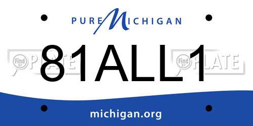 81ALL1 Michigan License Plate