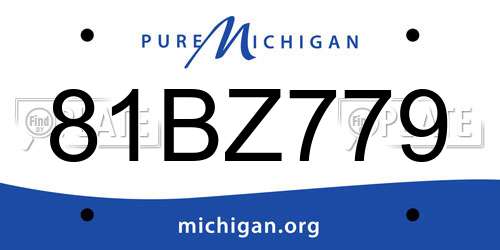 81BZ779 Michigan License Plate