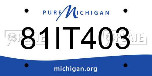 81IT403 Michigan License Plate