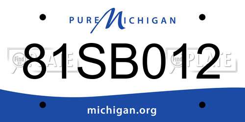 81SB012 Michigan License Plate