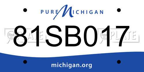 81SB017 Michigan License Plate