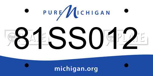 81SS012 Michigan License Plate