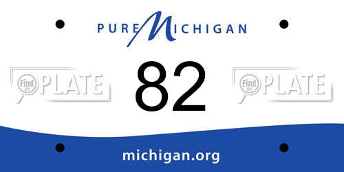 82 Michigan License Plate
