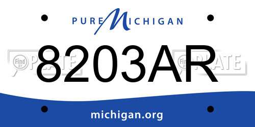 8203AR Michigan License Plate