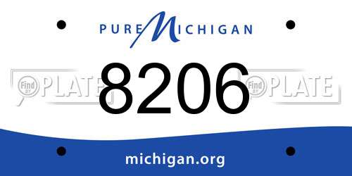 8206 Michigan License Plate