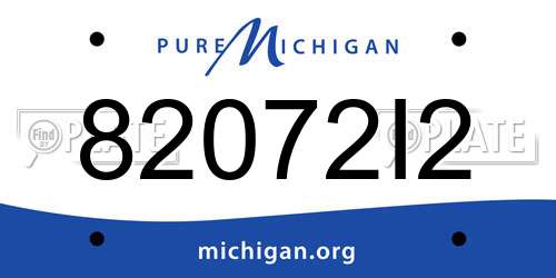 82072I2 Michigan License Plate