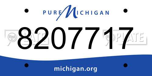 8207717 Michigan License Plate