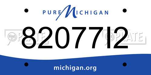 82077I2 Michigan License Plate