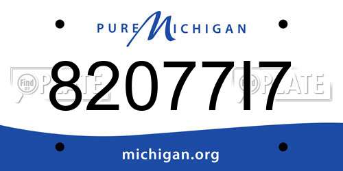 82077I7 Michigan License Plate