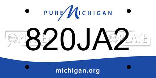 820JA2 Michigan License Plate