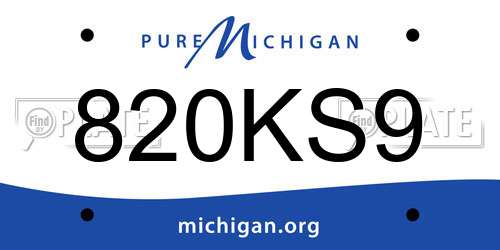 820KS9 Michigan License Plate