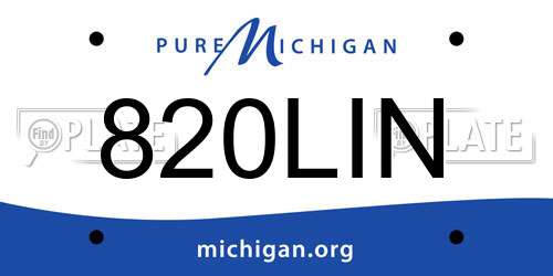 820LIN Michigan License Plate