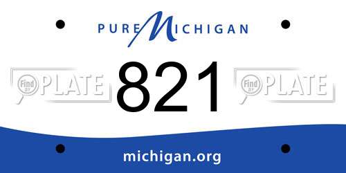 821 Michigan License Plate