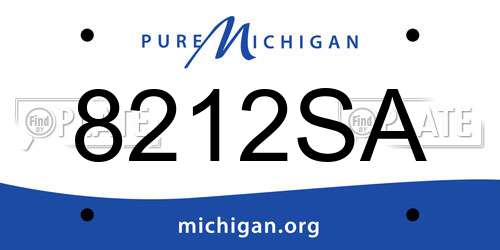 8212SA Michigan License Plate