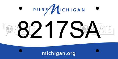8217SA Michigan License Plate