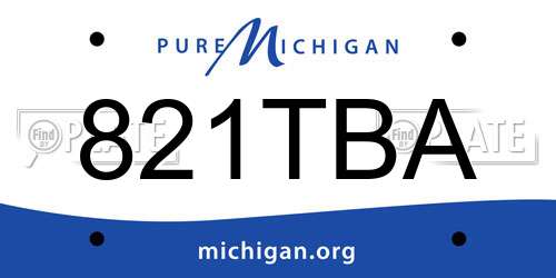 821TBA Michigan License Plate