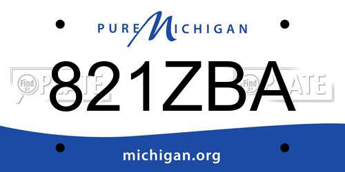 821ZBA Michigan License Plate