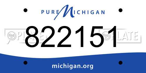 822151 Michigan License Plate