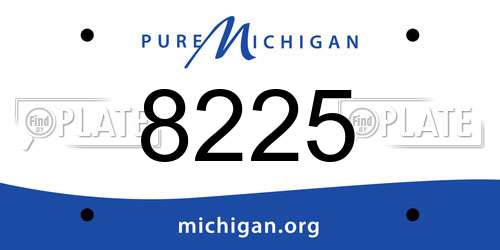 8225 Michigan License Plate
