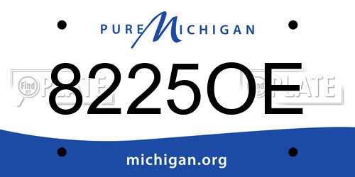 8225OE Michigan License Plate