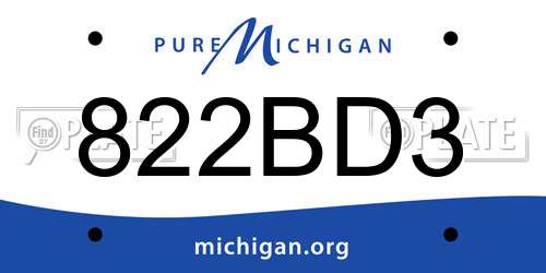 822BD3 Michigan License Plate