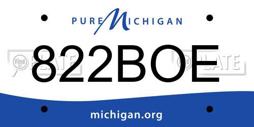 822BOE Michigan License Plate