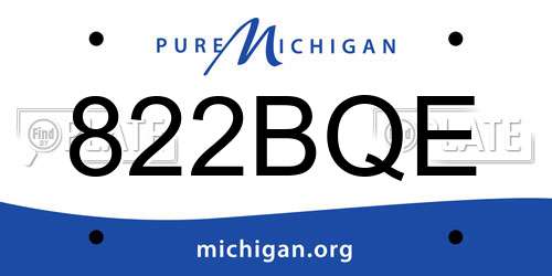 822BQE Michigan License Plate
