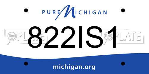 822IS1 Michigan License Plate