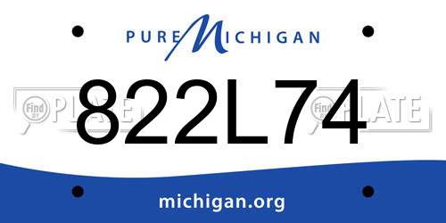 822L74 Michigan License Plate