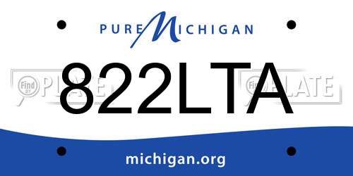 822LTA Michigan License Plate