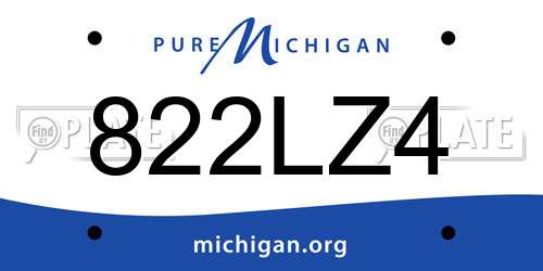 822LZ4 Michigan License Plate