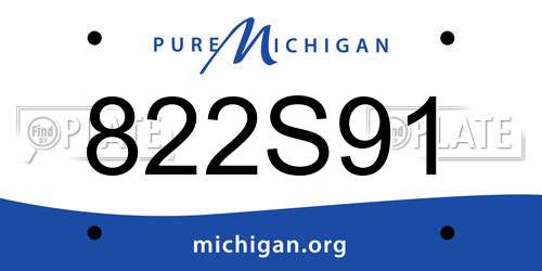 822S91 Michigan License Plate