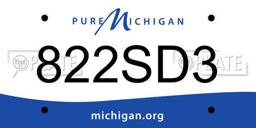 822SD3 Michigan License Plate