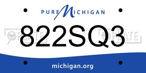 822SQ3 Michigan License Plate