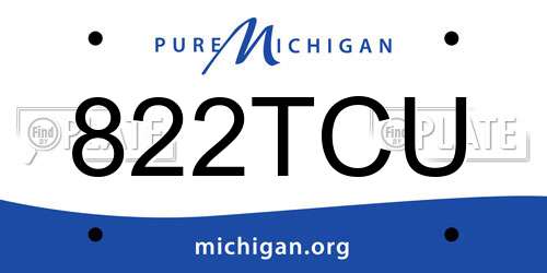 822TCU Michigan License Plate