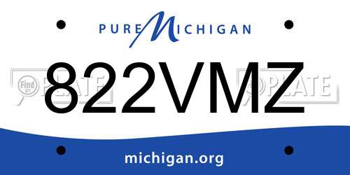 822VMZ Michigan License Plate