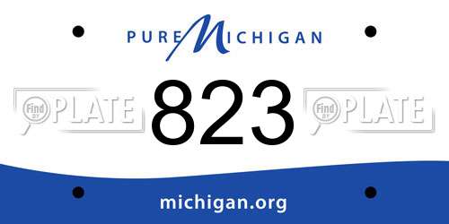823 Michigan License Plate