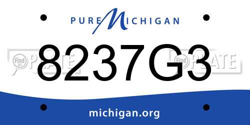 8237G3 Michigan License Plate