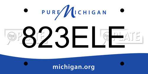 823ELE Michigan License Plate