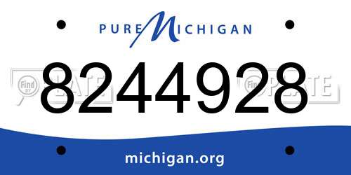 8244928 Michigan License Plate
