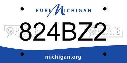824BZ2 Michigan License Plate