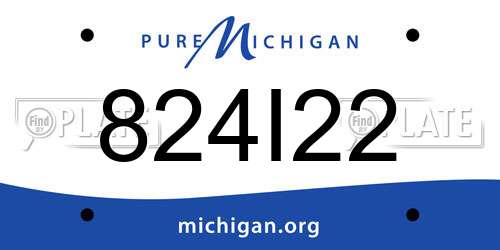 824I22 Michigan License Plate