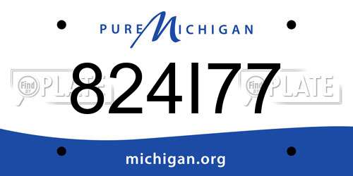 824I77 Michigan License Plate
