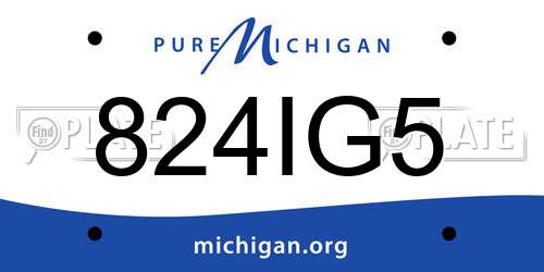 824IG5 Michigan License Plate