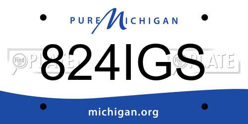 824IGS Michigan License Plate