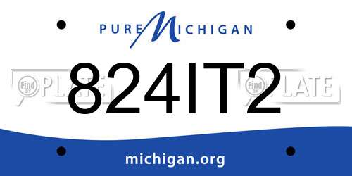 824IT2 Michigan License Plate