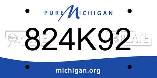 824K92 Michigan License Plate