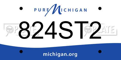 824ST2 Michigan License Plate