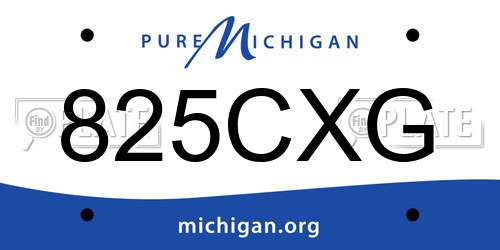 825CXG Michigan License Plate